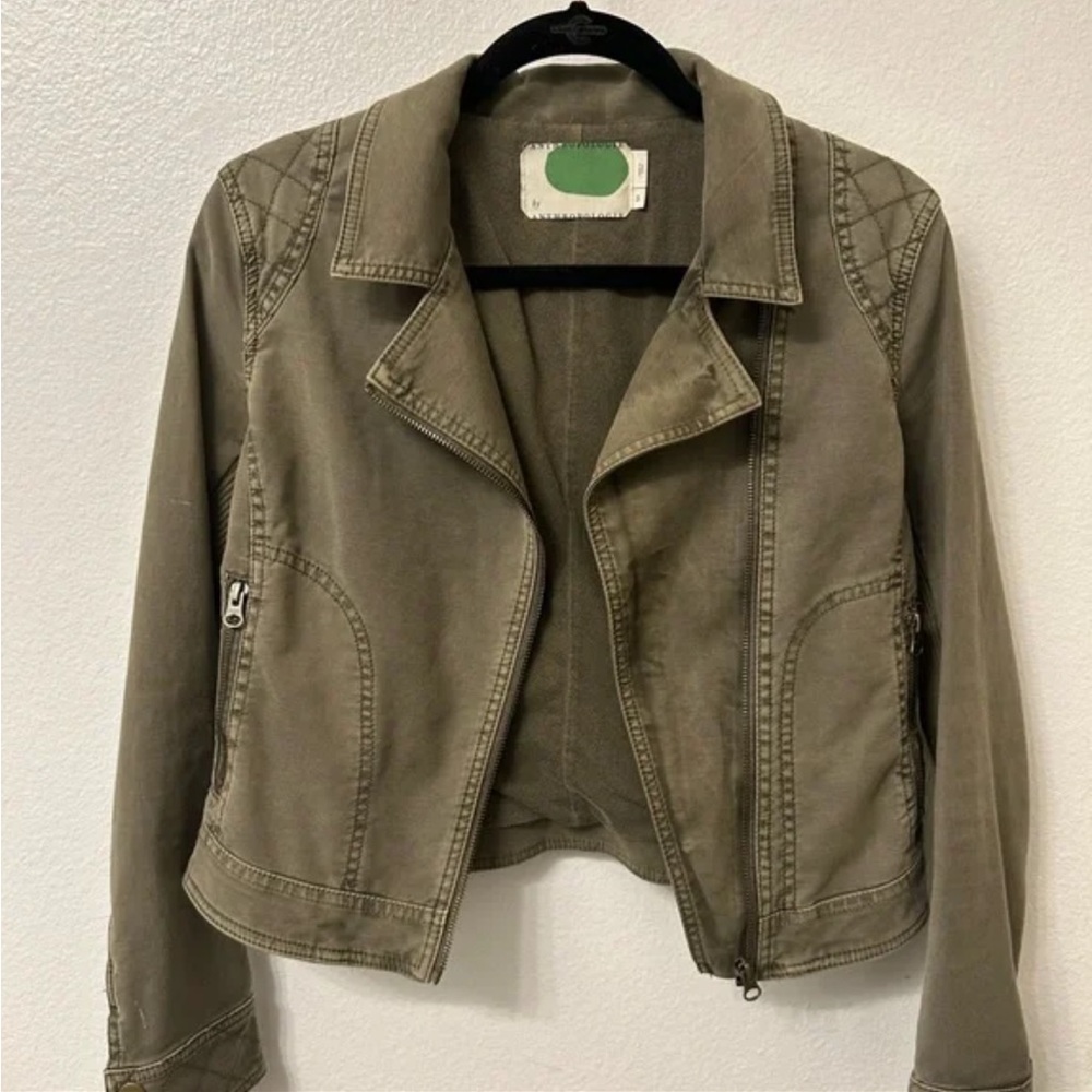 Anthropologie Khaki Bomber Jacket